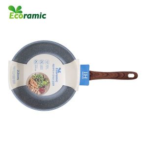 Chảo sứ ceramic ECORAMIC đáy từ vân đá chống dính size 22