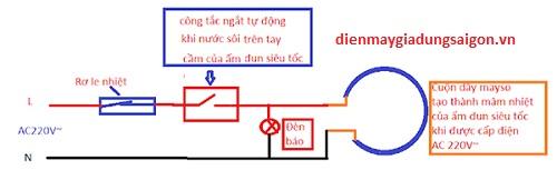 sơ đồ mạch điện ấm siêu tốc